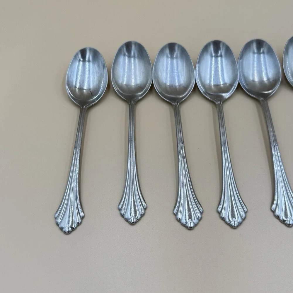 Oneida Bancroft Stainless Flatware Spoon Lot - 7 Oval Soup Spoons Replacements